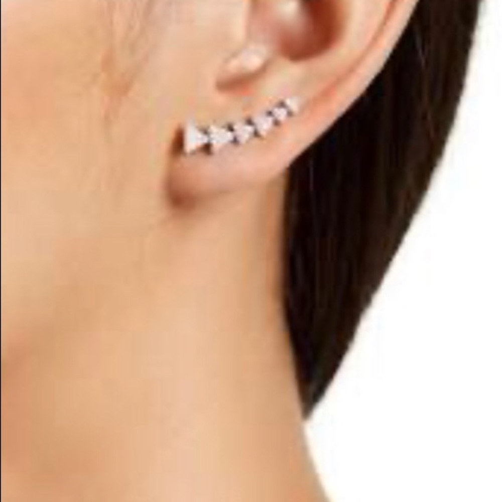 Swarovski Crystal Arrow Ear Climber Earrings